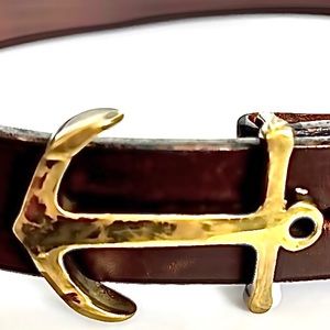 Vineyard Vines Men’s Nautical Anchor Sailor Retro Leather Belt